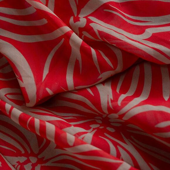 TOCCIN X RTR V-Neck Red and Orange Printed Maxi Dress - Size 12 - Picture 6 of 9